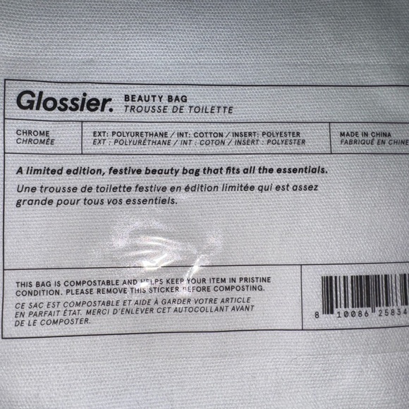 Glossier Silver/Chrome Beauty Bag - Picture 3 of 4